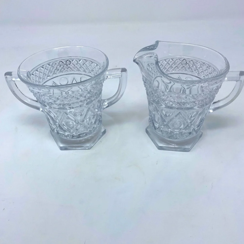 Vintage Sugar Bowl & Creamer Set